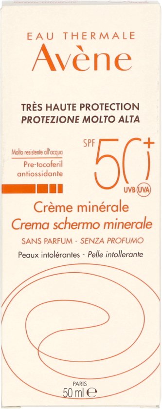 Avène Sun Protection Mineral Cream 50+ - Zonnebrand - 50 ml