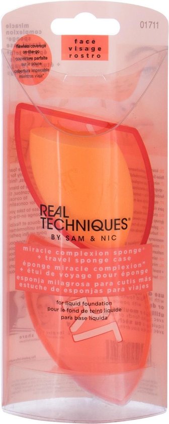 Real Techniques Miracle Complexion Sponge + Case - Make-up spons voor vrouwen