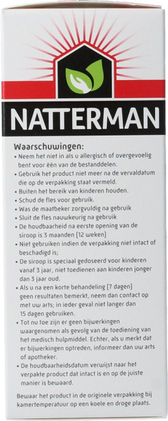 Natterman Direct Voor Alle Hoest Siroop - Voor droge, vastzittende hoest en keelpijn - Suikervrij - Vanaf 3 jaar - Medisch hulpmiddel - 120 ml
