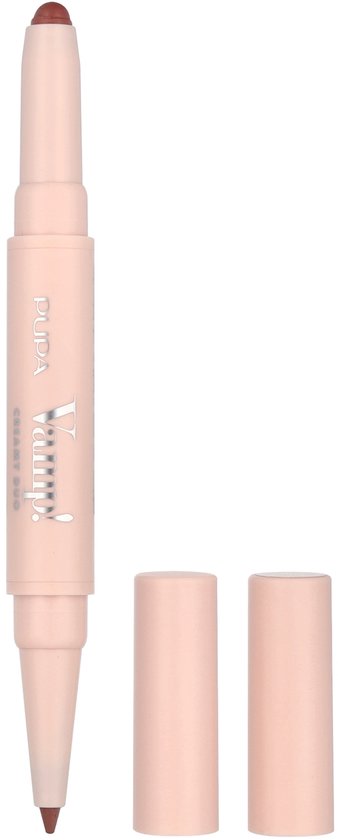 PUPA Milano Vamp! Creamy Duo Lip Pencil & Shiny Lipstick 002 Medium Nude 0,8 gr
