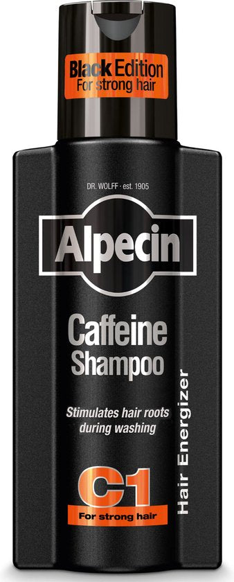 Alpecin Cafeïne Shampoo C1 Black met Nieuwe Geur 250ml | Natuurlijke Haargroei Shampoo voor Mannen