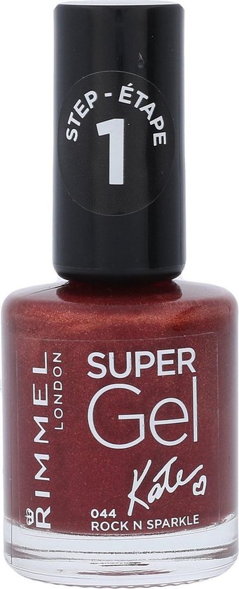 Rimmel London SuperGel Nagellak | 044 Rock N Sparkle | Rood