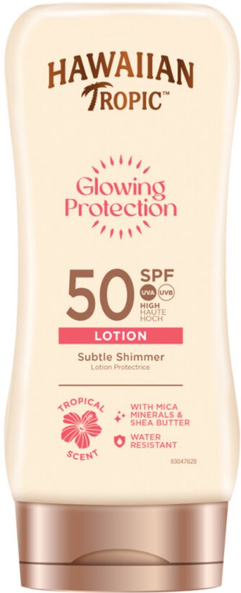 Hawaiian Tropic Glowing Protection Lotion SPF 50, UVA + UVB Protection, 170 ml