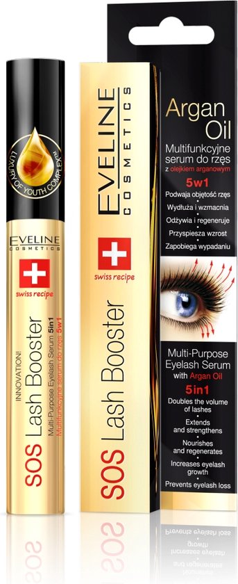 Eveline Cosmetics SOS Lash Booster Wimper Serum 5in1 Met Argan Oil 10ml.