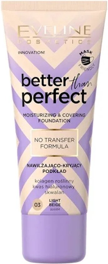 Eveline Cosmetics Better Than Perfect Moisturizing & Covering Foundation 03 Light Beige Warm
