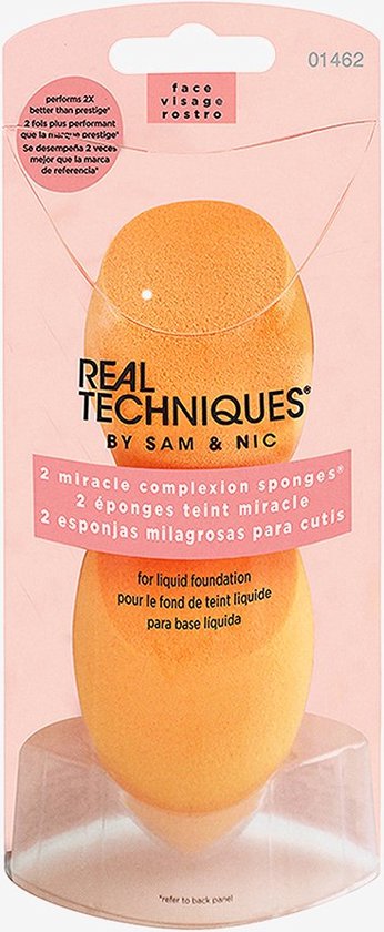 Real Techniques Miracle Complexion Duo Sponge | Make-up spons voor vloeibare foundation