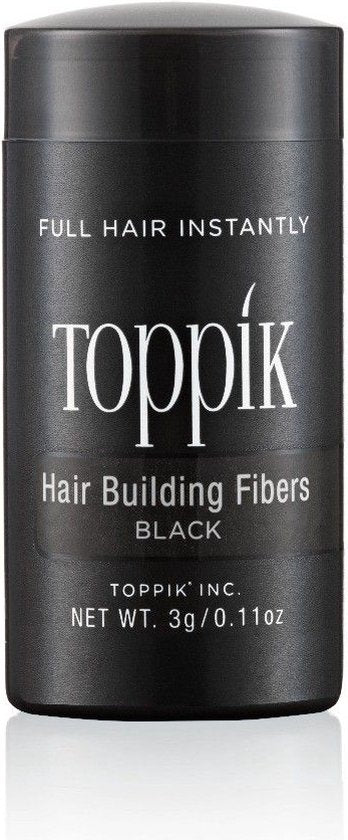 Toppik Hair Building Fibers Zwart | 12 gram | Cosmetische Haarverdikker, Verbergt haaruitval (Direct voller haar)