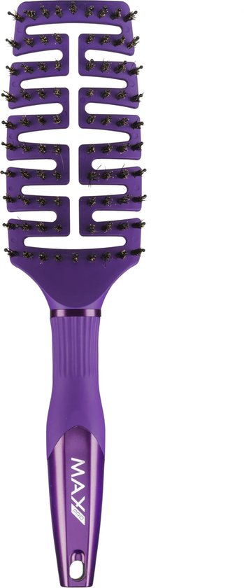 Max Pro Detangler Haarborstel Blueberry Bliss - Antiklit - Haar borstel - Jongens en meisjes - Comb - Brostel - Paars - Zwijnenhaar borstel