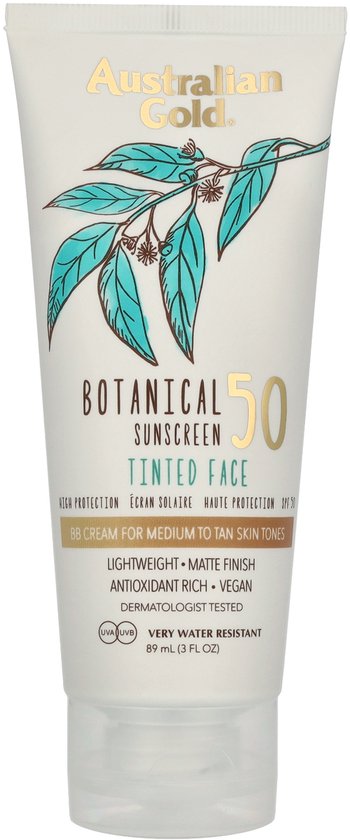 Australian Gold Botanical SPF 50 Tinted Face Medium | 88ml | zonnebrandcrème