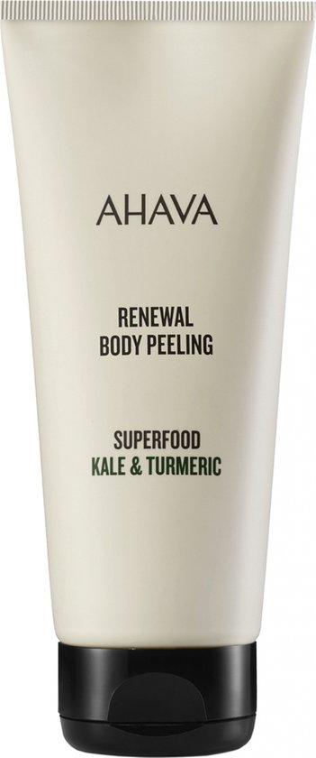 AHAVA Vernieuwende Body Peeling - Natuurlijke Exfoliatie en Huidverjonging | Boerenkool & Kurkuma | Versterkt Huidbarrière | Scrub & Peeling voor Lichaam & Gezicht | Gezichtsscrub voor Mannen & Vrouwen - 200ml