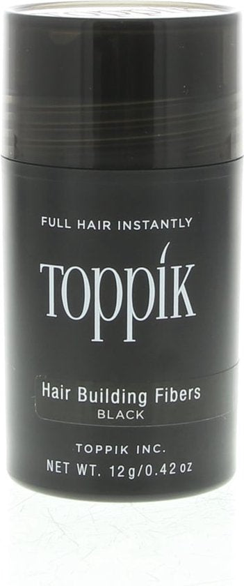 Toppik Hair Building Fibers Zwart | 12 gram | Cosmetische Haarverdikker, Verbergt haaruitval (Direct voller haar)