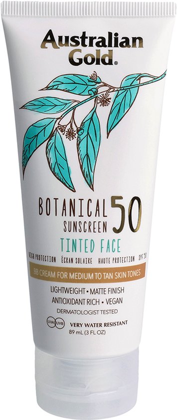 Australian Gold Botanical SPF 50 Tinted Face Medium | 88ml | zonnebrandcrème