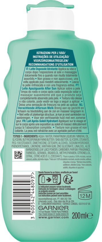 Garnier Ambre Solaire Aftersun Melk - Hydraterende Aftersun - 200 ml