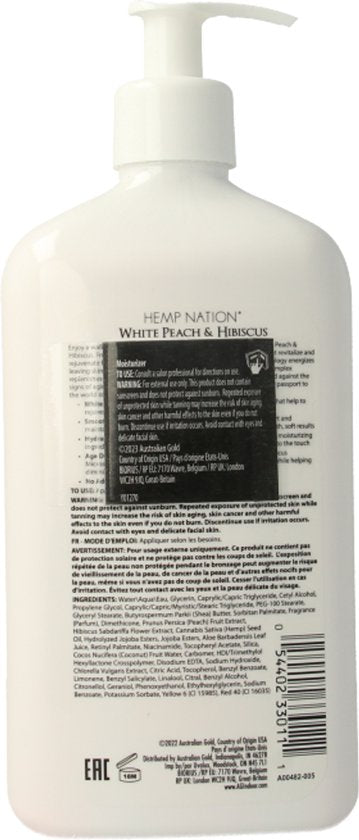 Australian Gold Hemp Nation After Sun Bodylotion White Peach | Hibiscus 535 ml