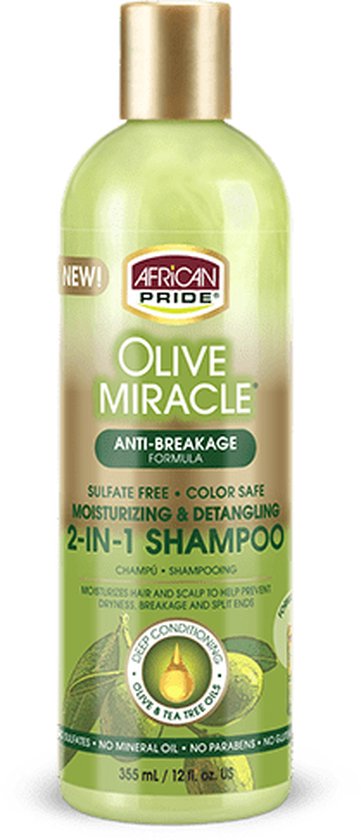 African Pride Olive Miracle 2 -IN-1 Shampoo & Conditioner-355 ml