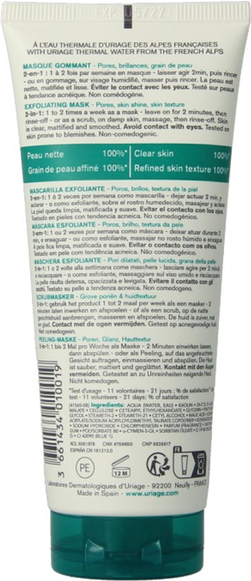 Uriage Hyseac exfolierende masker 100 Milliliter