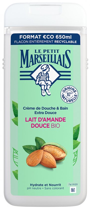 Le Petit Marseillais Extra Milde Bad- & Douchecrème Biologische Zoete Amandelmelk 650 ml