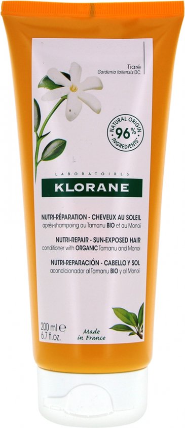 Klorane Nutri-Réparaton - Haar in de Zon Biologische Tamanu en Monoï Conditioner 200 ml