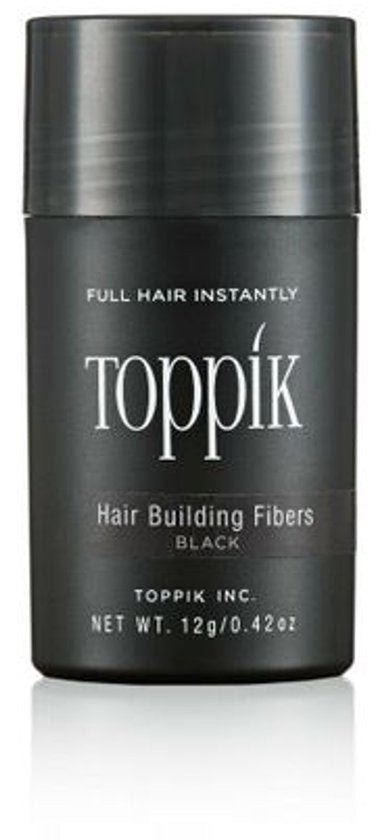 Toppik Hair Building Fibers Zwart | 12 gram | Cosmetische Haarverdikker, Verbergt haaruitval (Direct voller haar)