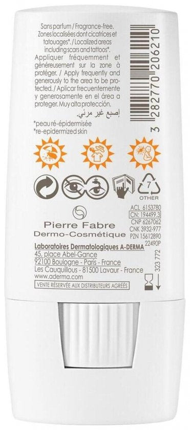 Hydraterende Gezichtscrème A-Derma Protect X-Trem Stick Spf 50 (8 g)
