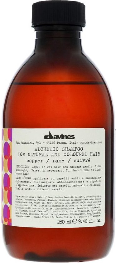 Niet-permanente Kleurshampoo Davines Alchemic Cooper 250 ml