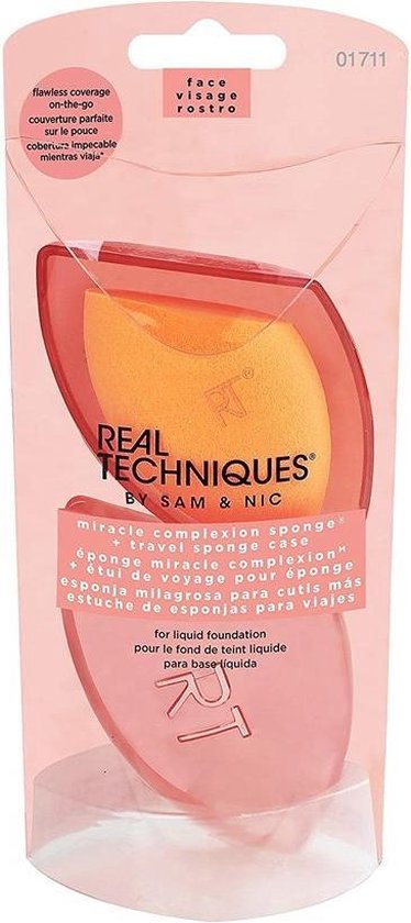 Real Techniques Miracle Complexion Sponge + Case - Make-up spons voor vrouwen