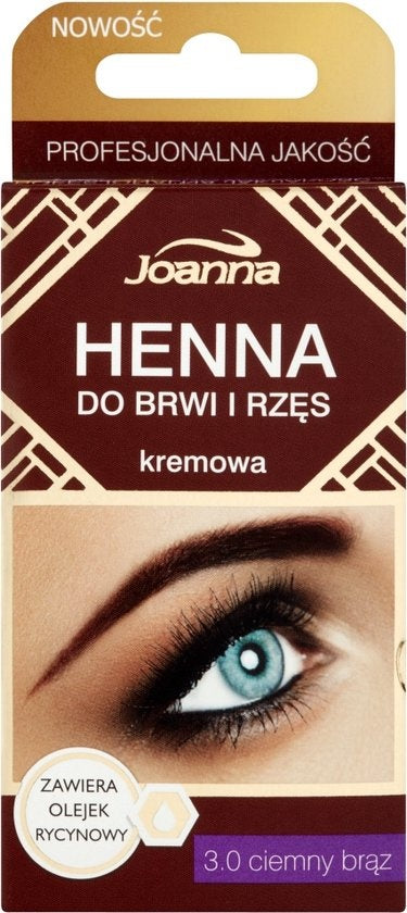 Joanna - Henna For Eyebrows And Eyelashes Cream 3.0 Dark Brown 15Ml