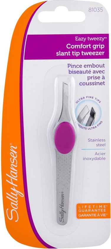 Sally Hansen | 81035 Comfort Grip Slant Tip Tweezer Tweezers with slanted tip and comfortable grip -