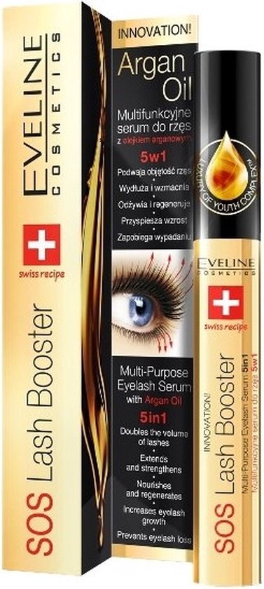 Eveline Cosmetics SOS Lash Booster Wimper Serum 5in1 Met Argan Oil 10ml.