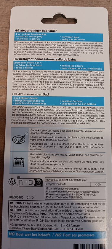 HG Afvoer Reiniger Badkamer