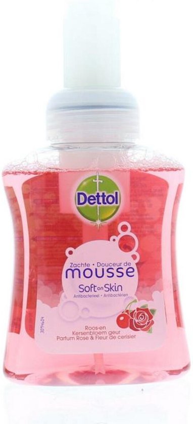 Dettol Handzeep Zachte Mousse - Antibacterieel - Roos  Kersenbloesem - 250 ml