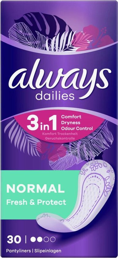 Always Dailies Normal Fresh & Protect 30 stuks - Inlegkruisjes