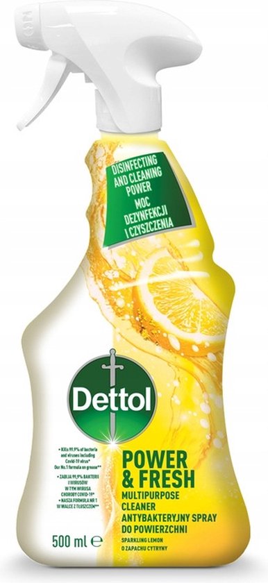 Power & Fresh antibacteriële oppervlaktespray Citroen 500ml