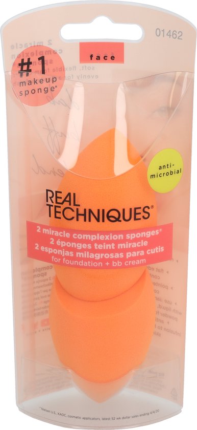Real Techniques Miracle Complexion Duo Sponge | Make-up spons voor vloeibare foundation