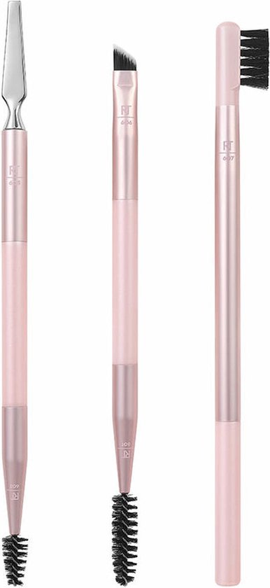 Real Techniques Make-Up Borstel Set Real Techniques Brow Styling Roze 3 Onderdelen
