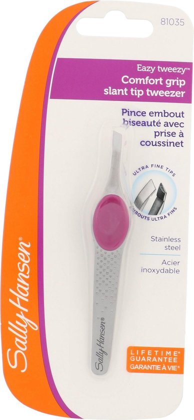 Sally Hansen | 81035 Comfort Grip Slant Tip Tweezer Tweezers with slanted tip and comfortable grip -