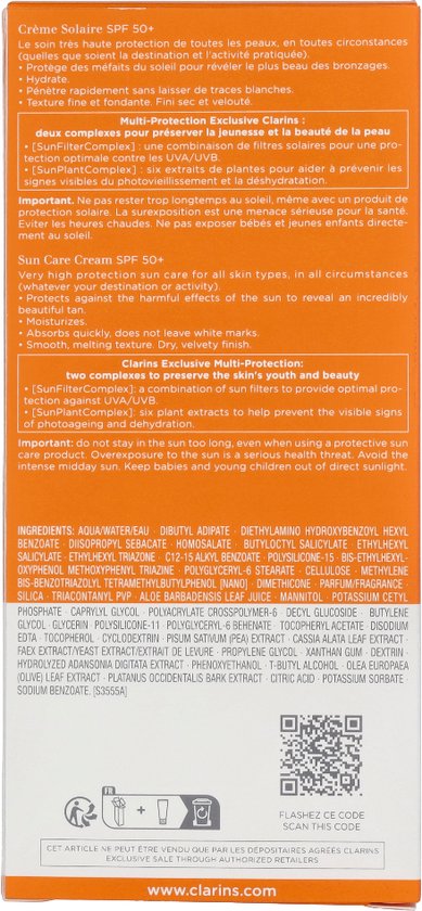 Clarins Sun Care Body Cream SPF50 - Zonnebrand - 150 ml