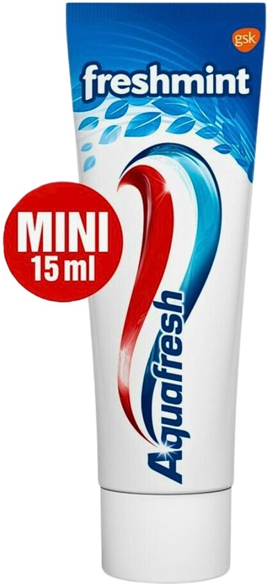 Aquafresh - Mini Tandpasta - Freshmint 3-in-1 - Verfrissende Adem - 15 ml - Voordeelverpakking - 2 stuks