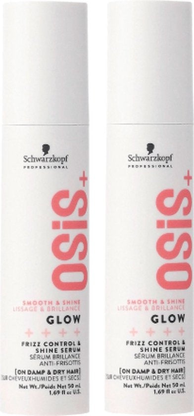 Schwarzkopf Professional OSiS+ Glow Shine Anti-Frizz Serum - 2 x 50ml