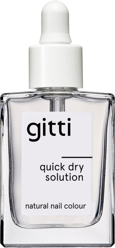 Gitti Quick Dry Solution - nagellak droger - droogt de nagellak sneller - minimaal 82% natuurlijk - 23 vrij - manicure - unieke, sterke vegan formule