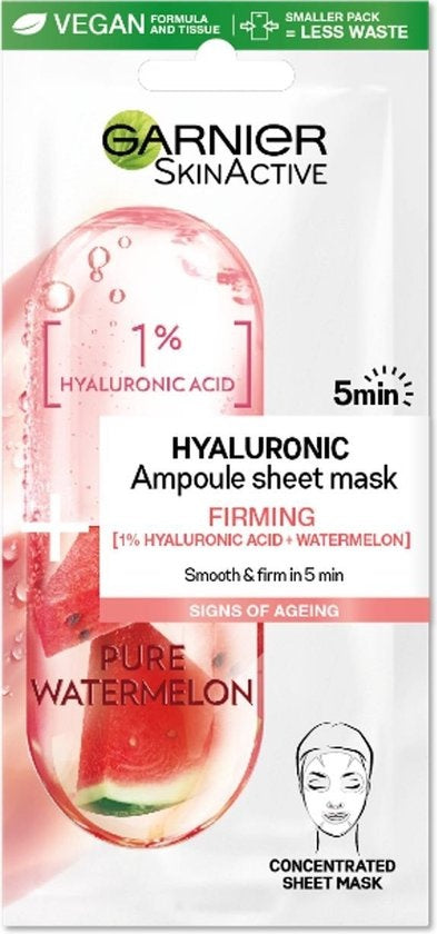 Garnier SkinActive Tissue Gezichtsmasker Watermeloen  Hyaluronzuur - 1 stuk