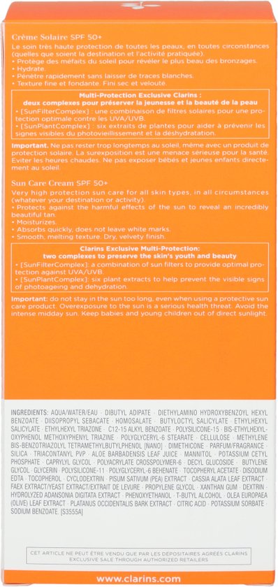 Clarins Sun Care Body Cream SPF50 - Zonnebrand - 150 ml