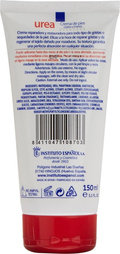 Instituto Espanol - Urea Creme 20% - Huid Creme voor Ruwe Gebarsten en Droge Atopishe Huid - Utra Hydratatie - Lichaamsverzorging - Vrouw - 150 ml