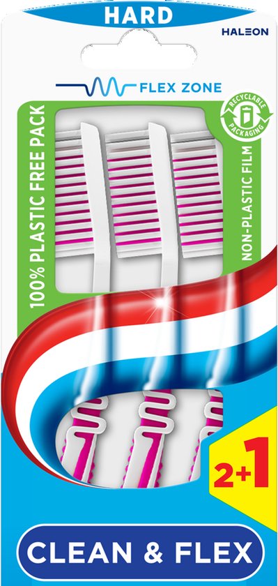 Aquafresh - Tandenborstel - Clean & Flex - Hard - Grondige Reiniging - 3 Tandenborstels