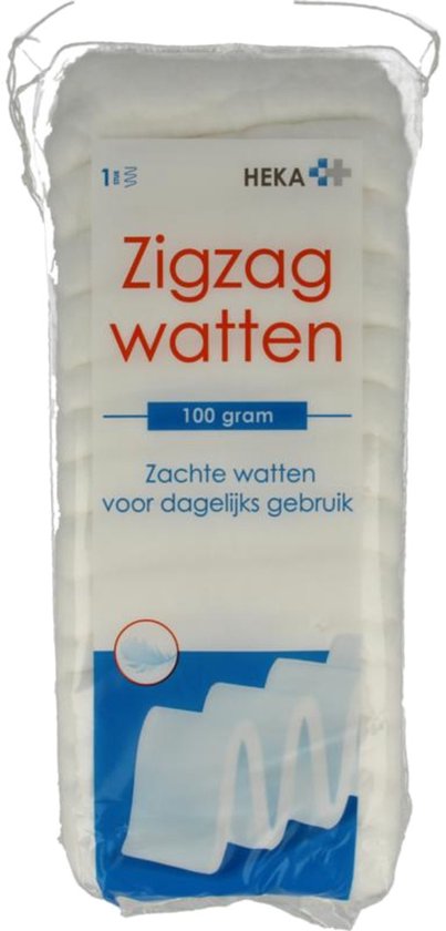 Watten Zig Zag - 100gr - Extra zacht - Gemaakt van 100% gebleekt katoen