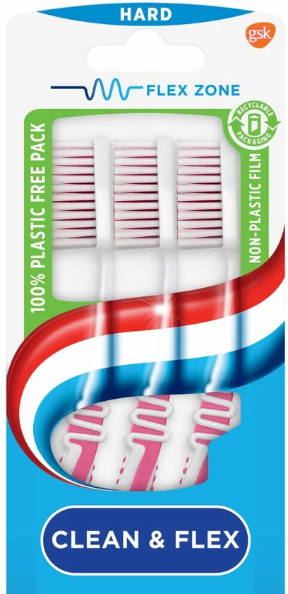 Aquafresh - Tandenborstel - Clean & Flex - Hard - Grondige Reiniging - 3 Tandenborstels