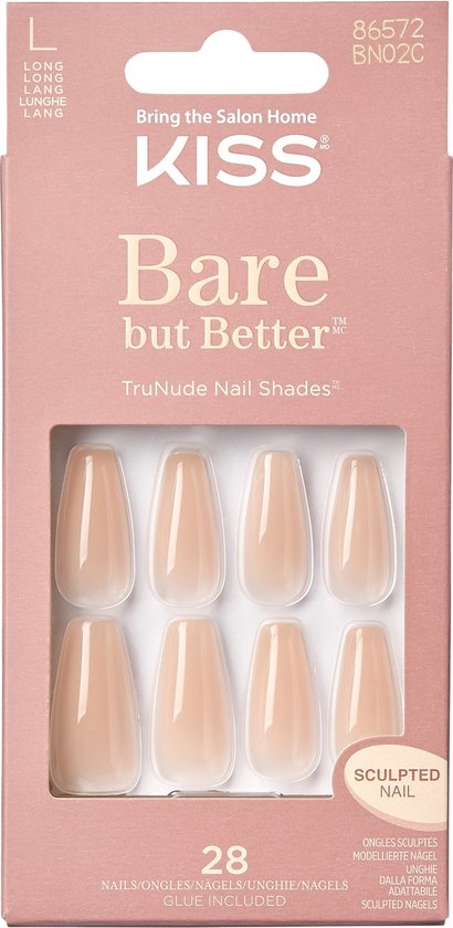 Kiss Plaknagels Bare But Better Nails - Kunstnagels - Plaknagels Zelfklevende - Nepnagels - Nude Drama
