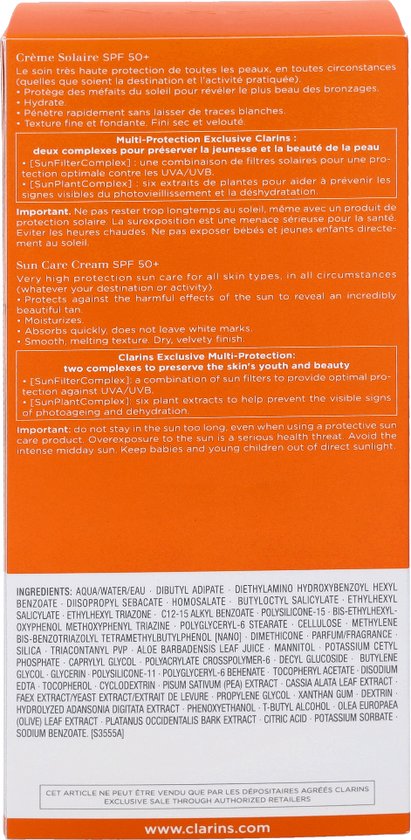Clarins Sun Care Body Cream SPF50 - Zonnebrand - 150 ml