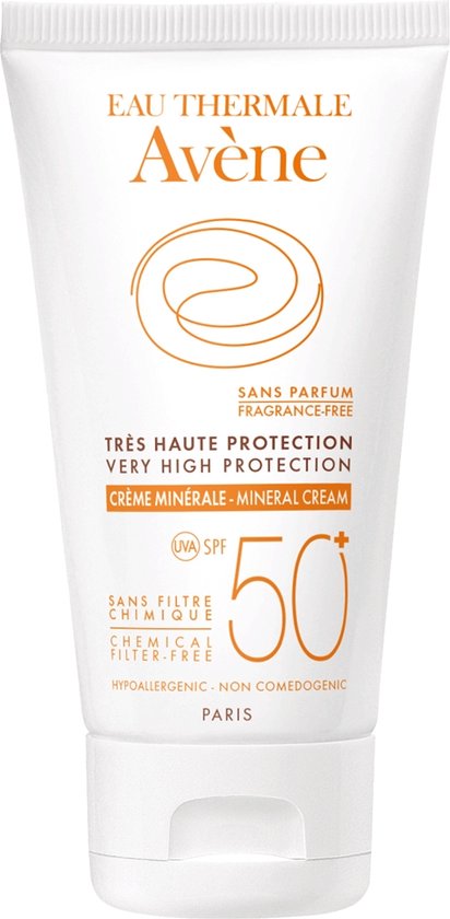 Avène Sun Protection Mineral Cream 50+ - Zonnebrand - 50 ml