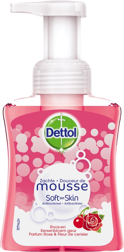 Dettol Handzeep Zachte Mousse - Antibacterieel - Roos  Kersenbloesem - 250 ml